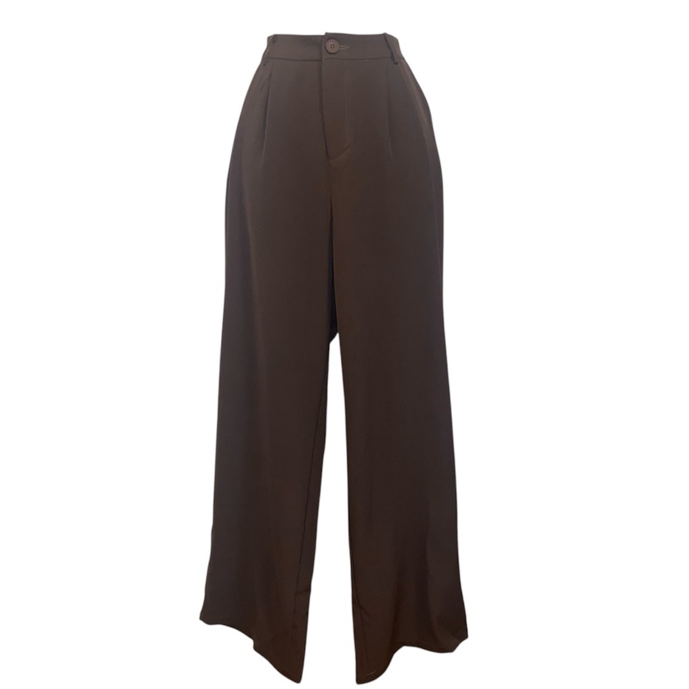 Elegant Brown Wide-Leg Pants